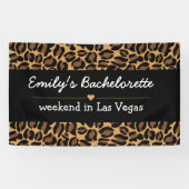 Bachelorette Bride Boujee Trendy Leopard Print Banner (Horizontal)