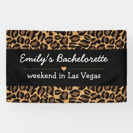 Bachelorette Bride Boujee Trendy Leopard Print Banner (Horizontal)