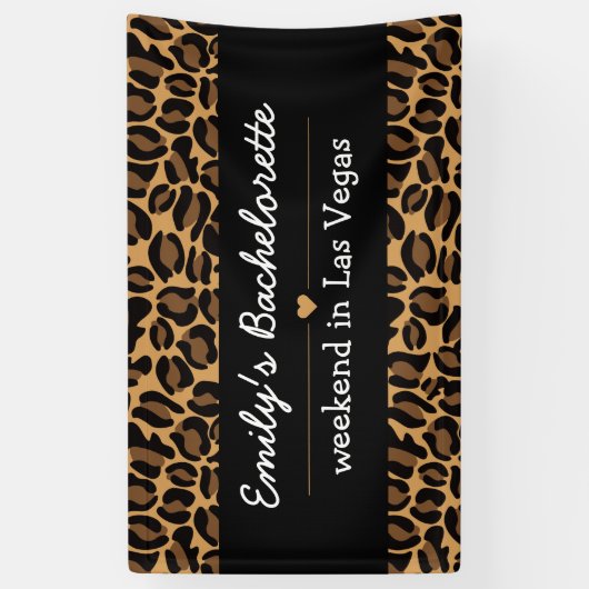 Bachelorette Bride Boujee Trendy Leopard Print Banner (Vertikal)