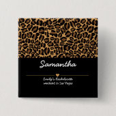 Bachelorette Bride Boujee Trendy Leopard Print Button (Vorderseite)