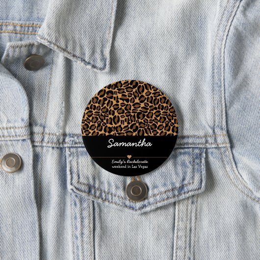 Bachelorette Bride Boujee Trendy Leopard Print Button (Beispiel)
