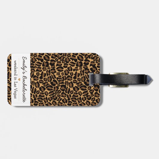 Bachelorette Bride Boujee Trendy Leopard Print Gepäckanhänger (Rückseite horizontal)
