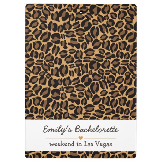 Bachelorette Bride Boujee Trendy Leopard Print Klemmbrett (Rückseite)