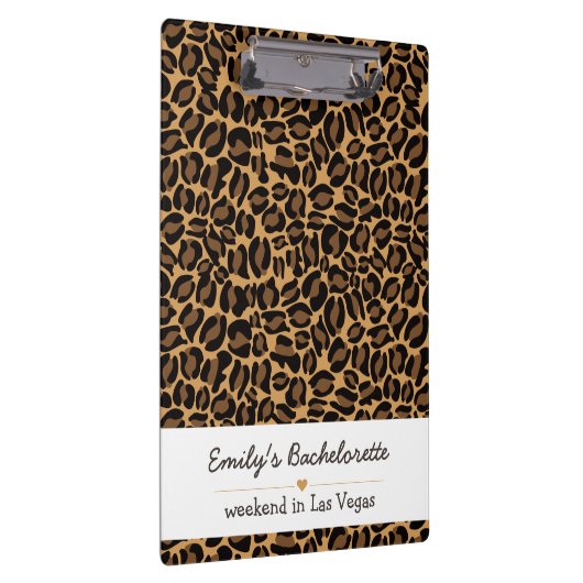 Bachelorette Bride Boujee Trendy Leopard Print Klemmbrett (Rechts)