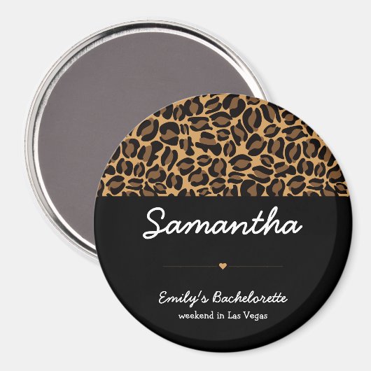 Bachelorette Bride Boujee Trendy Leopard Print Magnet (Vorderseite/Rückseite)