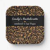 Bachelorette Bride Boujee Trendy Leopard Print Pappteller (Vorderseite)