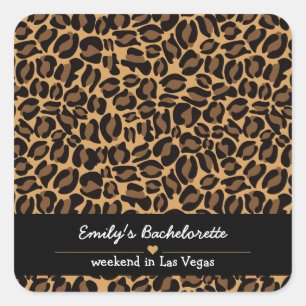 Bachelorette Bride Boujee Trendy Leopard Print Quadratischer Aufkleber