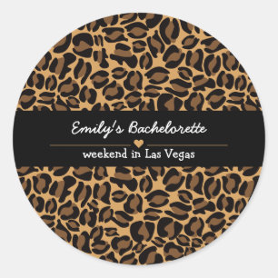 Bachelorette Bride Boujee Trendy Leopard Print Runder Aufkleber