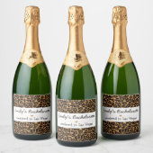 Bachelorette Bride Boujee Trendy Leopard Print Schaumweinetikett (Flaschen)