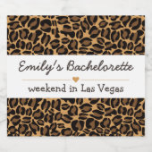 Bachelorette Bride Boujee Trendy Leopard Print Schaumweinetikett (Einzelnes Label)