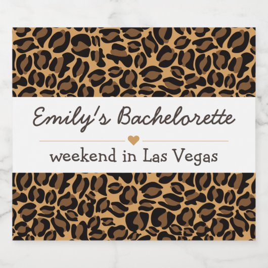Bachelorette Bride Boujee Trendy Leopard Print Schaumweinetikett (Einzelnes Label)