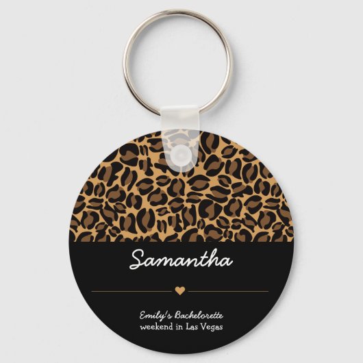 Bachelorette Bride Boujee Trendy Leopard Print Schlüsselanhänger (Vorderseite)