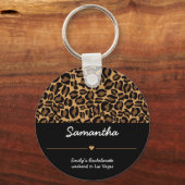 Bachelorette Bride Boujee Trendy Leopard Print Schlüsselanhänger (Rückseite)