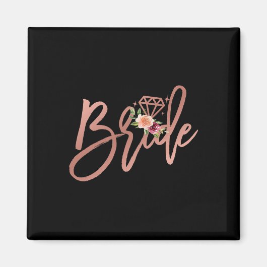 Bachelorette Bride Bridal Polterabend Gift Flor Magnet (Vorne)