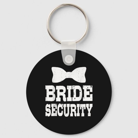 Bachelorette Bride Security Funny Kids Wedding Par Schlüsselanhänger (Vorderseite)