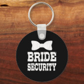 Bachelorette Bride Security Funny Kids Wedding Par Schlüsselanhänger (Vorderseite)