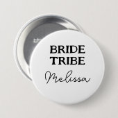 Bachelorette Bride Stamm Schwarzweiß Button (Vorne & Hinten)