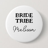 Bachelorette Bride Stamm Schwarzweiß Button (Vorderseite)
