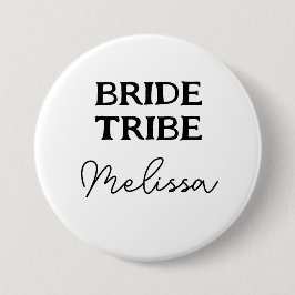 Bachelorette Bride Stamm Schwarzweiß Button