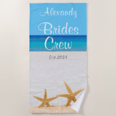Bachelorette Bride Starfish in Sand Wedding Strandtuch (Vorderseite)