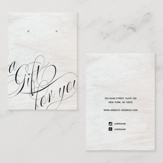 Bachelorette Bridesmaid Script Wood Earring Telefonnummerkarte (Vorne/Hinten)