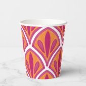 Bachelorette Bright Pink & Orange Personalisiert Pappbecher (Rückseite)