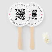 Bachelorette Buy The Bride A Drink Pink QR Code Fächer (Vorne und Hinten)
