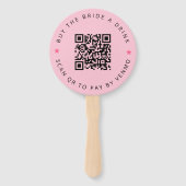 Bachelorette Buy The Bride A Drink Pink QR Code  Fächer (Vorderseite)