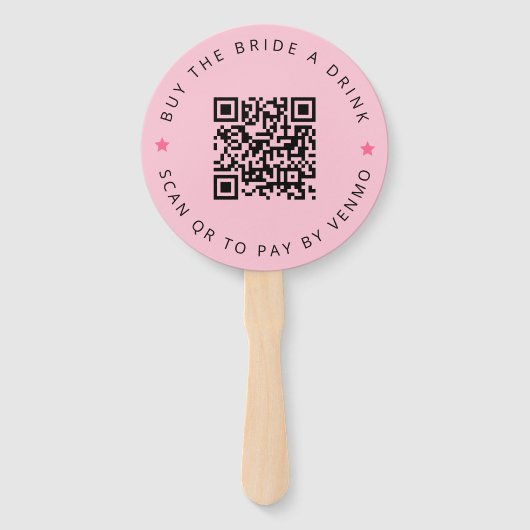 Bachelorette Buy The Bride A Drink Pink QR Code Fächer (Vorderseite)