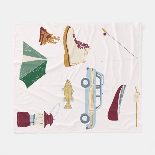 Bachelorette-Camping Fleecedecke (Vorderseite (Horizontal))