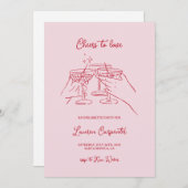 Bachelorette Cheers Einladung (Vorne/Hinten)