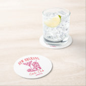 Bachelorette-Cocktail New Orleans Runder Pappuntersetzer (Vor Ort)