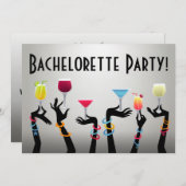 Bachelorette Cocktail Party Einladung (Vorne/Hinten)