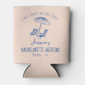 Bachelorette coozie individuelle Name letzte Toast Dosenkühler (Vorderseite)