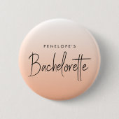Bachelorette | Coral Ombre Elegant Peach Button (Vorderseite)