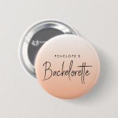 Bachelorette | Coral Ombre Elegant Peach Button (Vorne & Hinten)