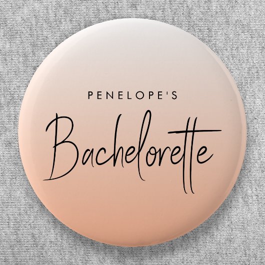 Bachelorette | Coral Ombre Elegant Peach Button