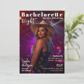 Bachelorette Country Magazine Cover Einladung (Stehend Vorderseite)