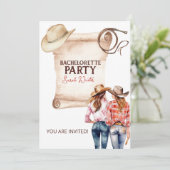 Bachelorette Cowgirl Einladung (Stehend Vorderseite)