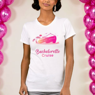 Bachelorette Cruise Pink Glitzer Matching T-Shirt
