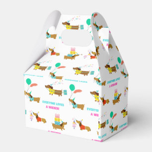 Bachelorette Dackel und Dackel Themenfeld Party Geschenkschachtel