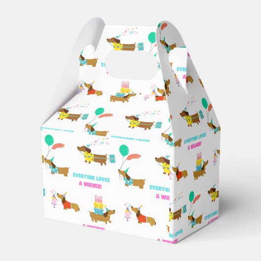Bachelorette Dackel und Dackel Themenfeld Party Geschenkschachtel (Vorderseite)