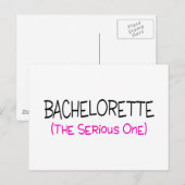 Bachelorette das Ernsthafte Postkarte (Vorne/Hinten)