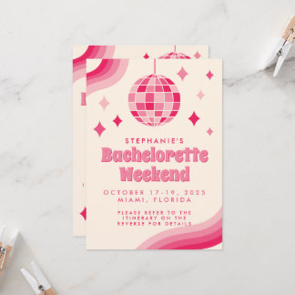 Bachelorette Disco Themenwochenende Einladung