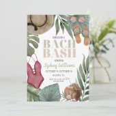 BACHELORETTE EINLADENDER STRAND BACH ITINERARY EINLADUNG (Stehend Vorderseite)