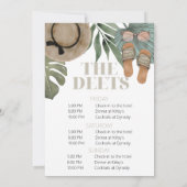 BACHELORETTE EINLADENDER STRAND BACH ITINERARY EINLADUNG (Rückseite)