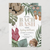 BACHELORETTE EINLADENDER STRAND BACH ITINERARY EINLADUNG (Vorne/Hinten)