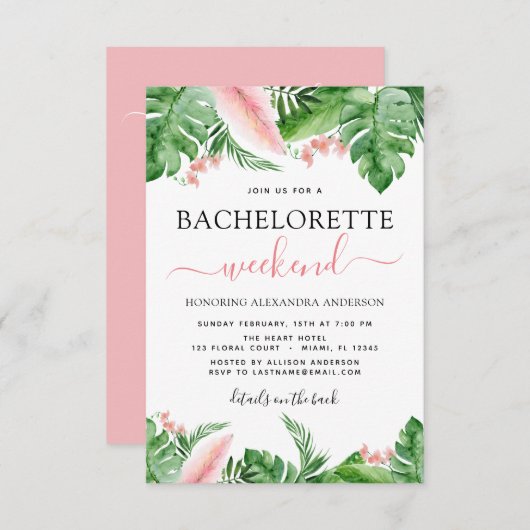 Bachelorette Einladung (Vorne/Hinten)