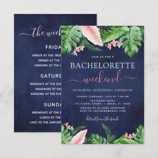 Bachelorette Einladung (Vorne/Hinten)