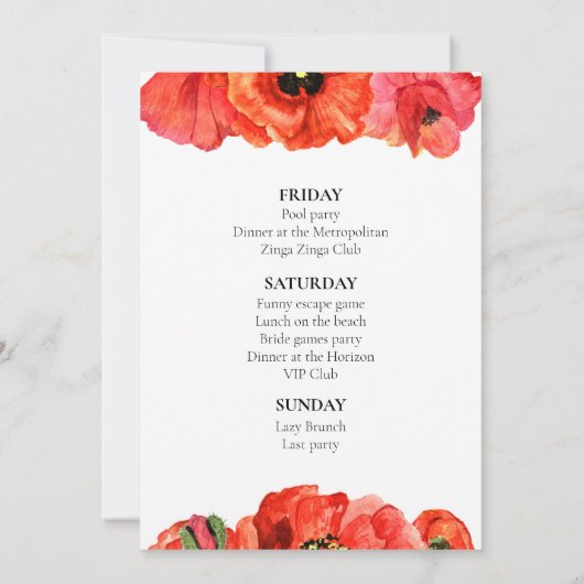 Bachelorette Einladung (Rückseite)